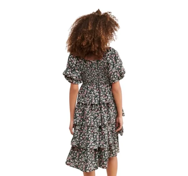 English Factory Floral Tired Midi Dress Puff Sleves - Image 3