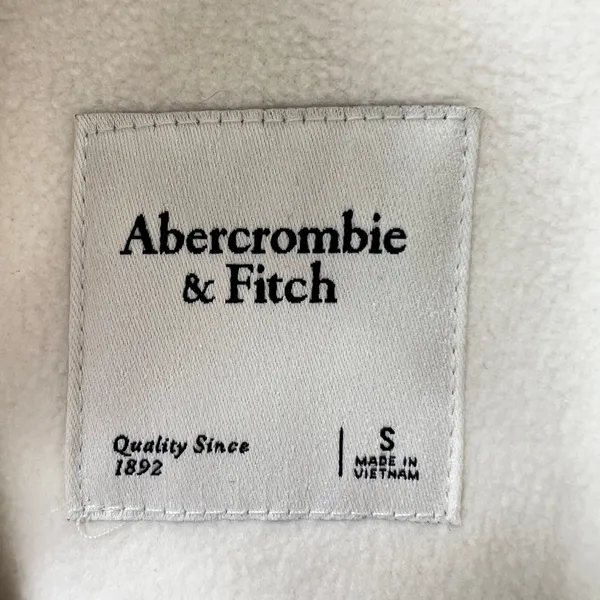 Abercrombie Fitch Women's‎ Sherpa Fleece 1/4 Zip PulloverJacket Cream Size Small - Image 3
