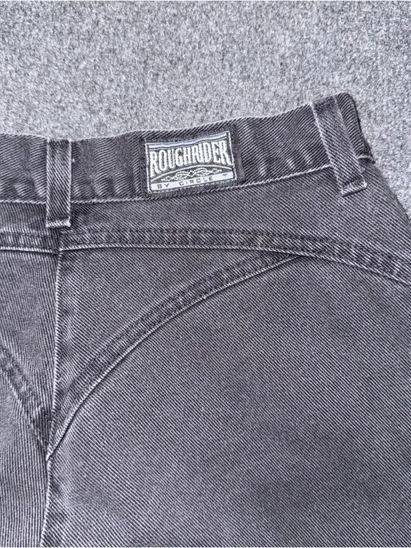 VTG 80s 90s RoughRider Circle T Black High Rise Bareback Wedgie Cowgirl Jeans - Image 6