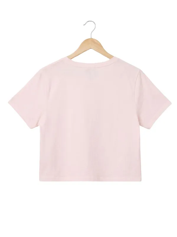Disney parks Nightmare Before Christmas Jack & Sally Pastel Pink Crop Tee Small - Image 2