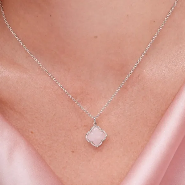 Kendra Scott Mallory Silver Pendant Healing Rose Quartz Necklace - Image 3