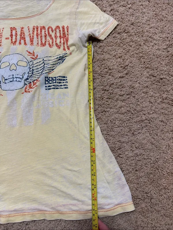 Harley-Davidson Yellow Tee with Orange and Blue Graphic - Image 4
