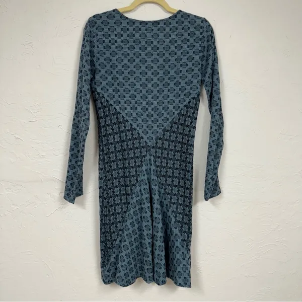 Ace & Jig Blue Patchwork Lagenlook Long Sleeve Mini Dress Womens XS Boho Swing - Image 3