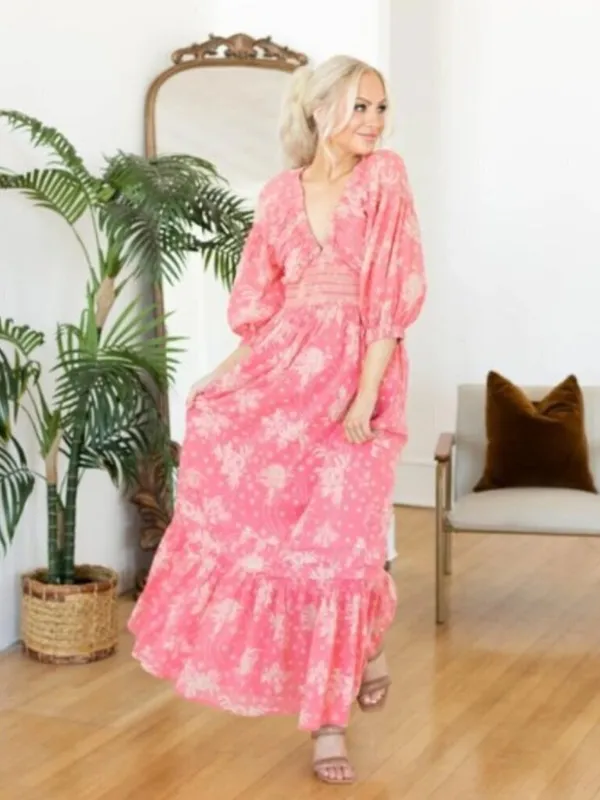 FREE PEOPLE Golden Hour Maxi in Electropop Combo Size Medium - Image 13