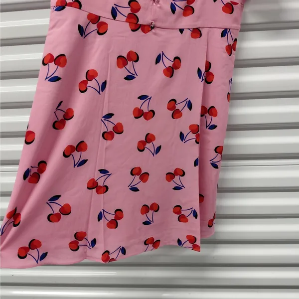 Kate Spade Womens Dress Size 14 Pink Cherry Print Coquette Cottagecore Office - Image 7