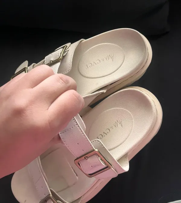 Ava & Ever White cream coastal summer buckle platform sandals city style boho - Image 4