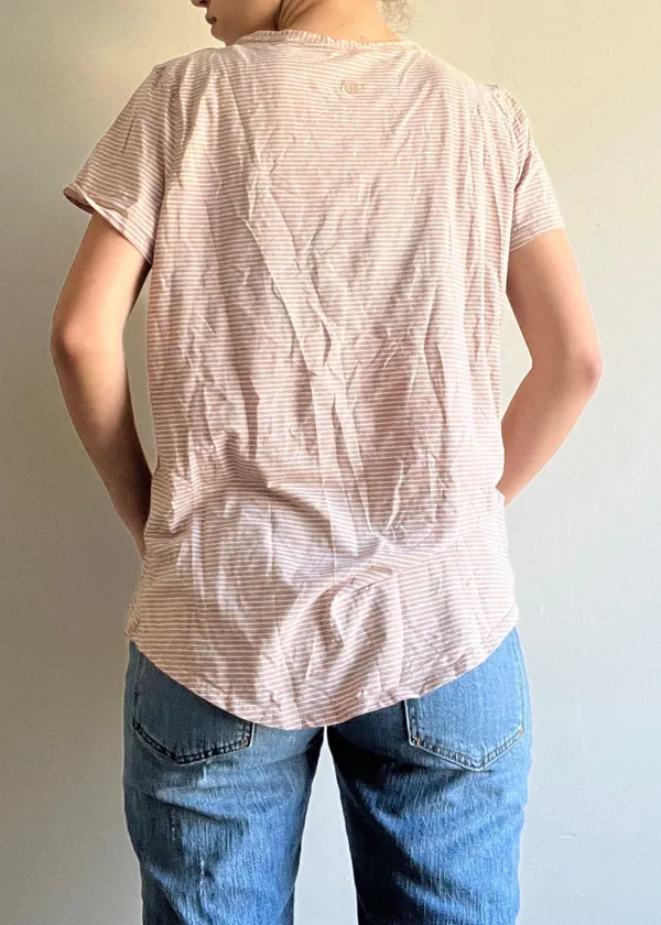 Lululemon Tan Striped  Shirt - Image 6