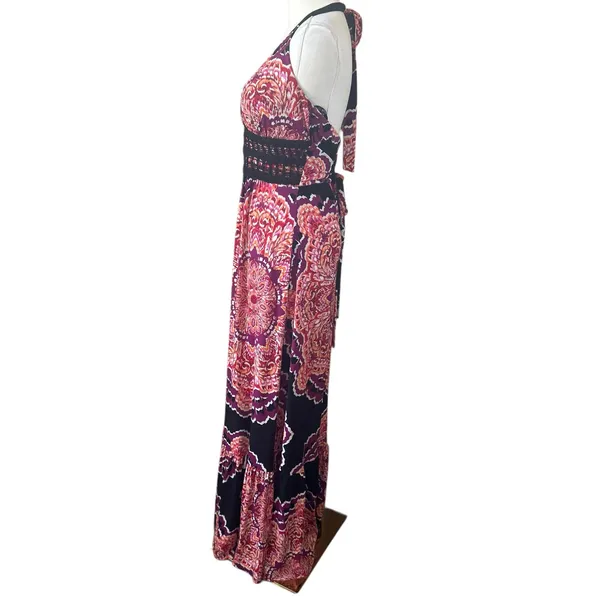 BISOU BISOU Baby Doll Boho Artsy Y2K Maxi Dress Crochet Halter 8 Michele Bonbot - Image 9