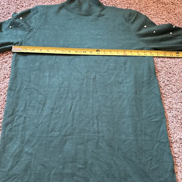 Shop The Mint All The Love Emerald Pearl Embellished Sweater Dress Sz Large - Image 5