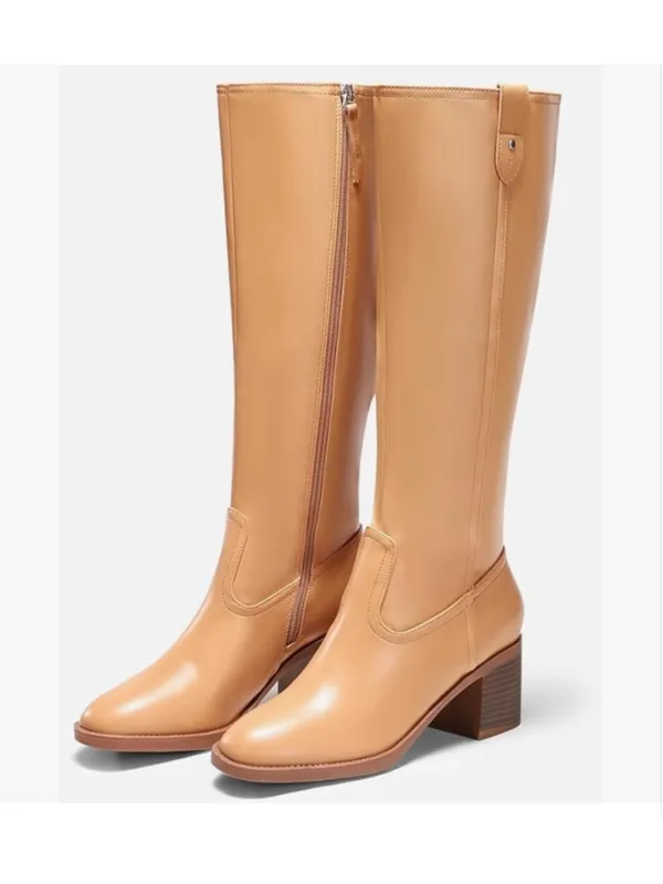 NEW Coutgo Knee High Low Chunky Heel Round Toe Tall Boots 11 - Image 8