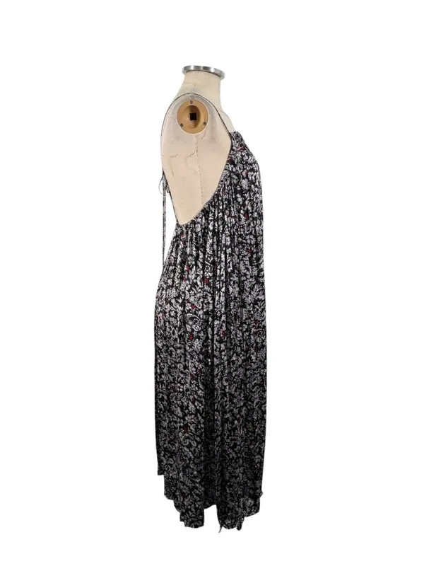 ZARA Satin Floral Sleeveless Midi Dress Size Medium - Image 4