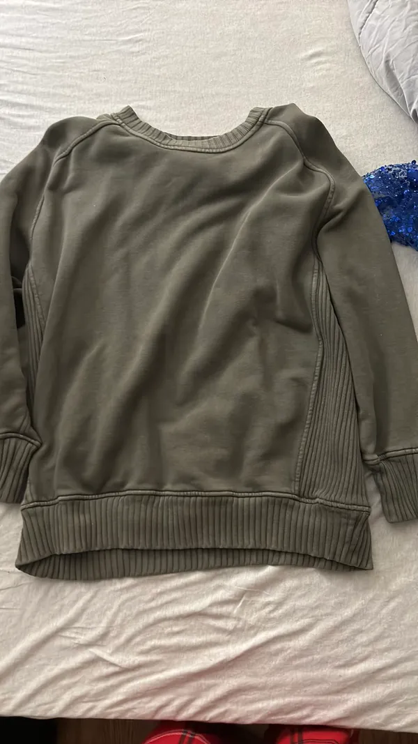 Aerie Dark Green Long Sleeve Crewneck Pullover Sweater - Image 4