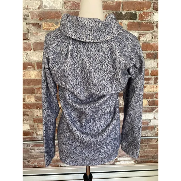 NWT L.L. Bean Women's Shawl Collar Marled Knit Pullover Sweater XS Blue White - Image 4
