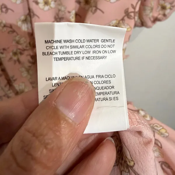 AS U WISH Pink Floral Smocked Long Sleeve Mini Dress Sz M - Image 7