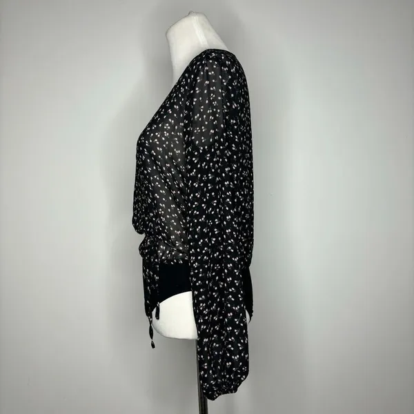 Forever 21- Black Floral Body Suit - Image 2