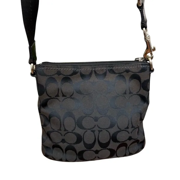 Coach Black Signature C Jacquard File Crossbody Bag with Turnlock Pocket Y2K - Image 3