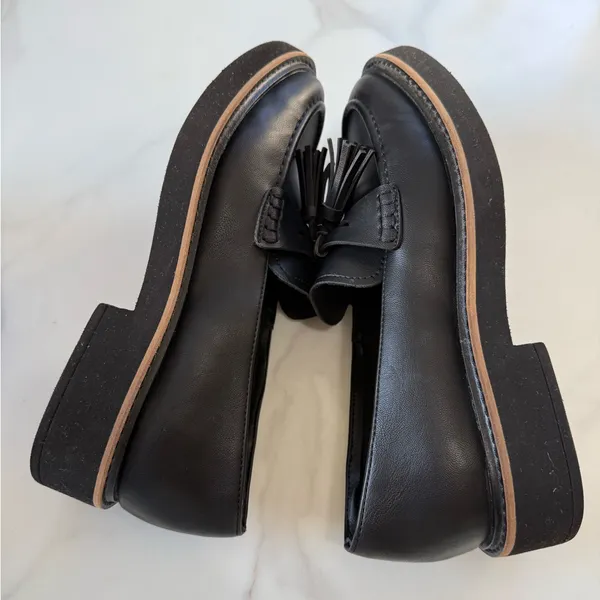 Splendid Black Leather Tassel Loafers - Image 9