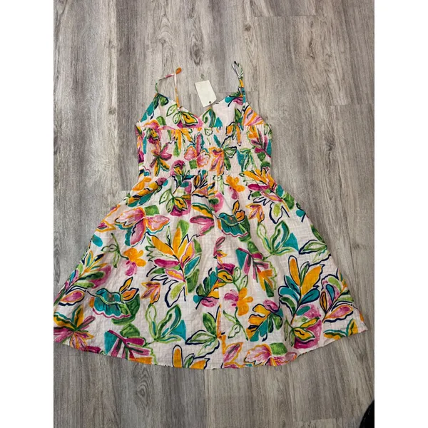 Easel Los Angeles‎ Floral Print Wrap V Neck Smocked Back Mini Dress L - Image 3