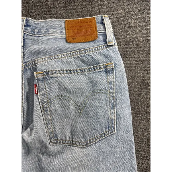 Levi’s 501 Original Jeans Women’s Approx W27 Light Wash Distressed Button Fly - Image 13