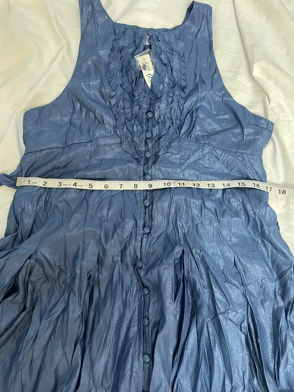 D’all Sleeveless Ruffle-Front Mini Dress in Blue size L - Image 8
