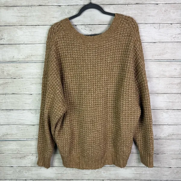 American Eagle Waffle Knit V Neck Sweater Size Large - Image 3