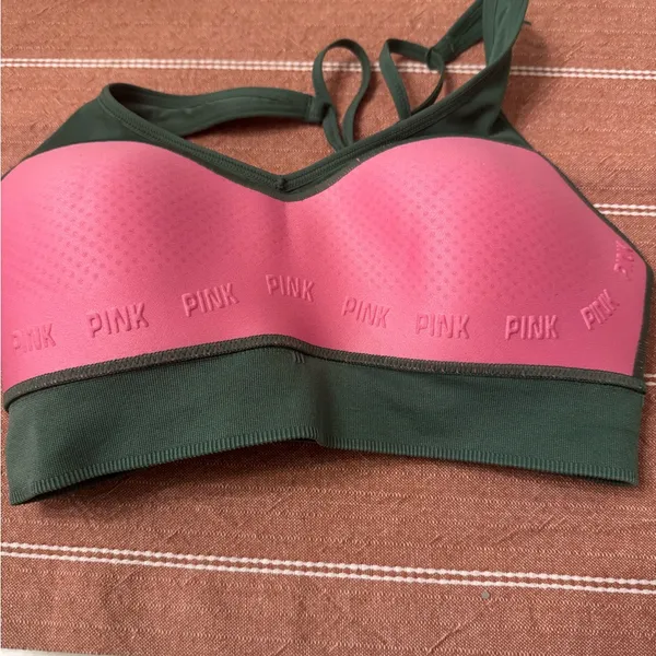 PINK Victoria's Secret Deep Green Sports Bra - Image 2