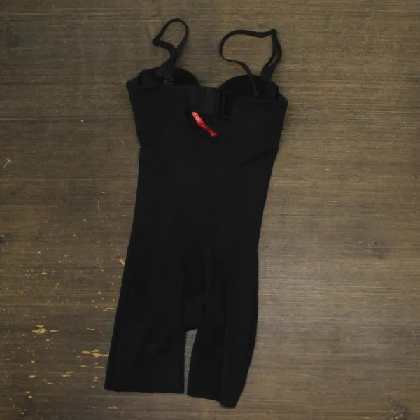 Spanx Womens Suit Your Fancy Strapless Cupped Mid-Thigh Bodysuit 10156R Black XS - Image 2