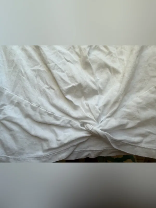Fabletics White Short-Sleeve Knot Tee - Image 3