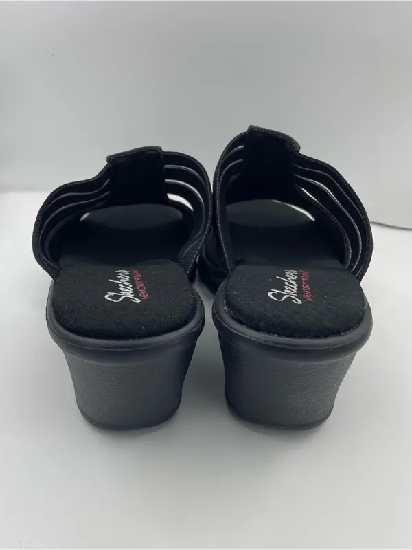 Skechers wedge platform cushion black sandals women’s Size 9 - Image 6