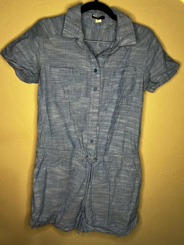 BDG Urban Outfitters Blue‎ Heathered Cotton Romper - Image 2