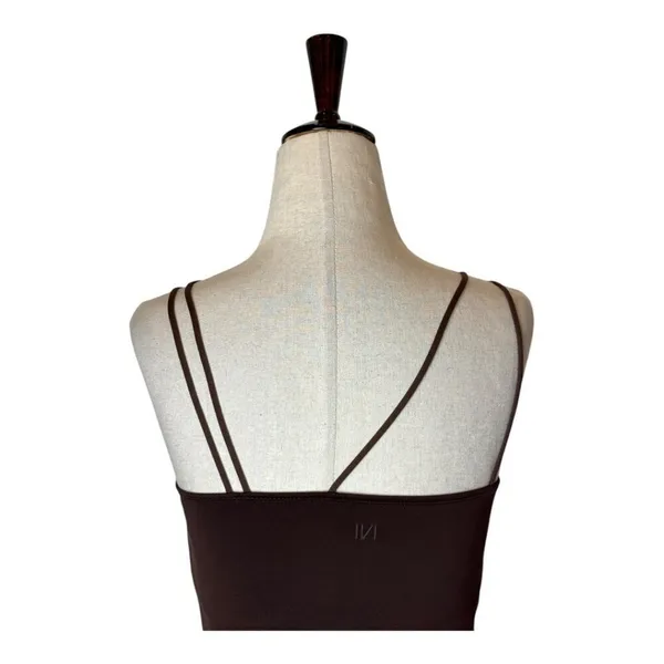 Moussy Vintage Tank Top Women XS Brown Asymmetric Strap Cut‎ Off Camisole Cami - Image 8