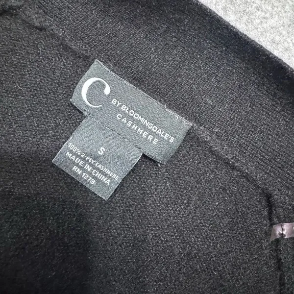 Long‎ Black Cardigan Duster Sweater Knit Open Front Pockets Cozy Layering small - Image 4