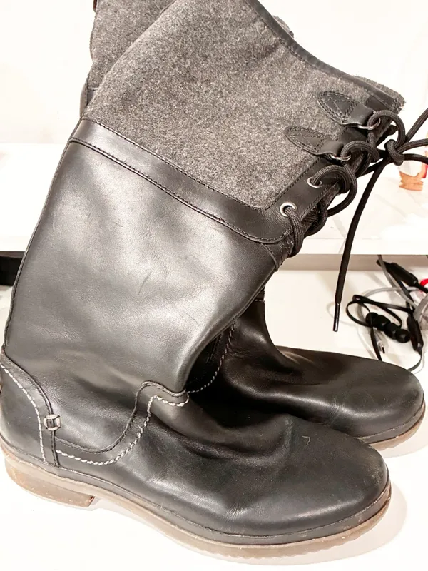UGG Elsa Women's Black Waterproof Wool Blend-Leather Comfort Tall Boots Size 6.5 - Image 4