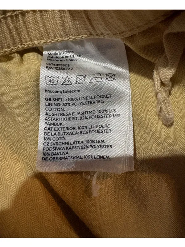 H&M Linen Tapered Trousers | Size: XS - Image 4