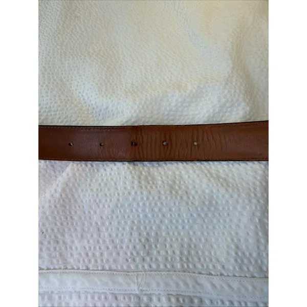 Dooney & Bourke Womens Black Leather Belt Brass Buckle 10001 Size 36 Made In USA - Image 5