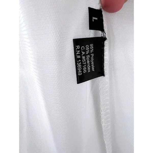 NWT Tango Mango | L | Sheer Mesh Cardigan Cover Up Sweater Top White Women - Image 3