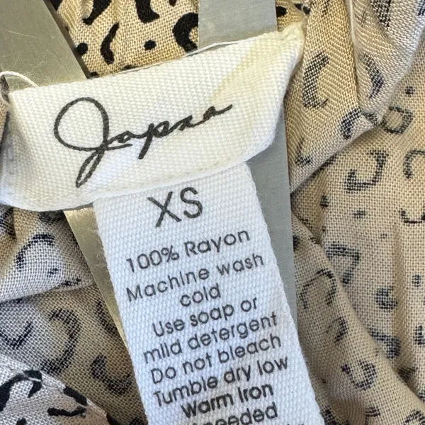 Japna Joyous & Free Leopard Print Ruffle‎ Mini Skirt Tan Black XS Rayon Summer - Image 5