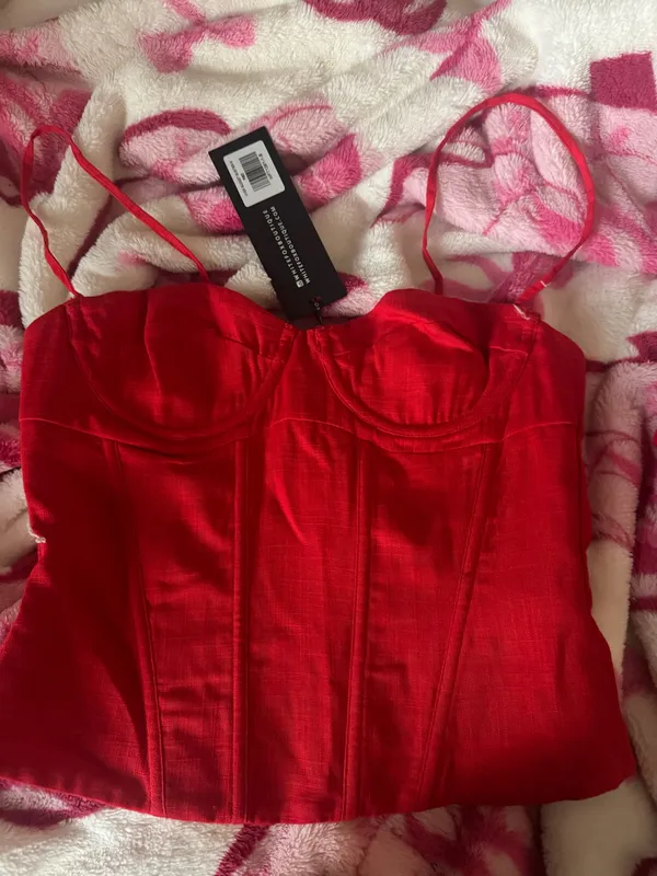 White Fox Boutique Red Bustier Top - Image 2