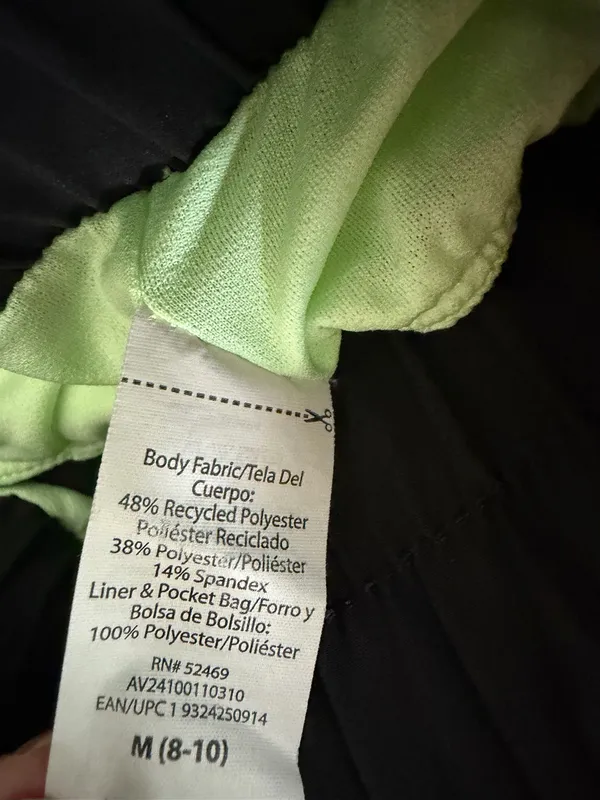 Avia Women’s M 8-10 Black Neon Green Colorblock Running Athletic Shorts - Image 5