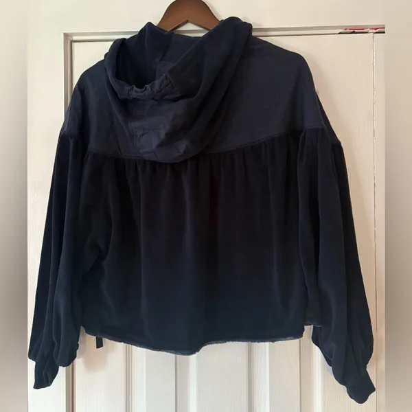 Free People Movement Navy Blue Hooded Pullover Terry Size‎ XS EUC - Image 5