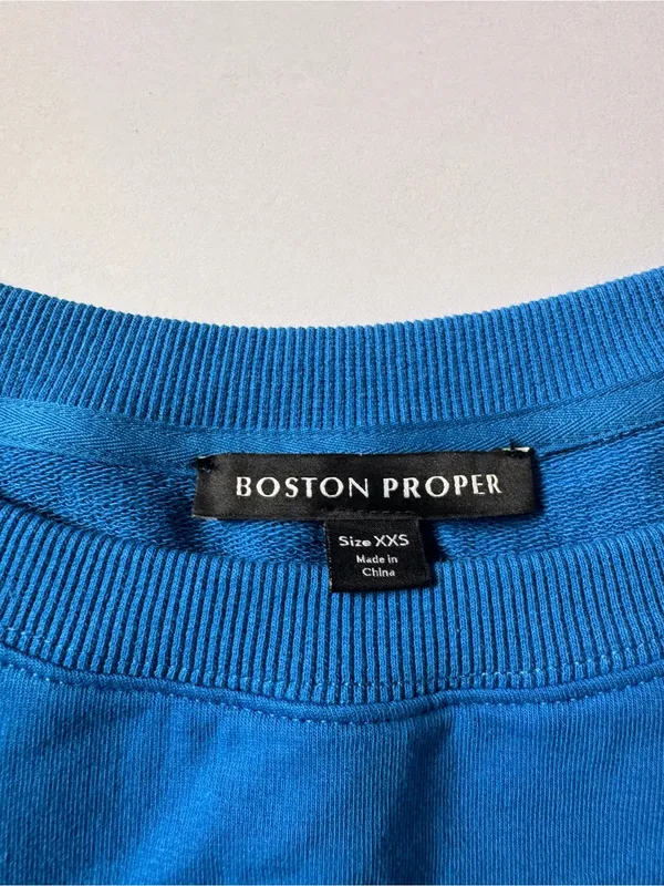 Boston Proper Princess Blue Slouchy French Terry Pullover Sweatshirt Size XXS/XS - Image 3