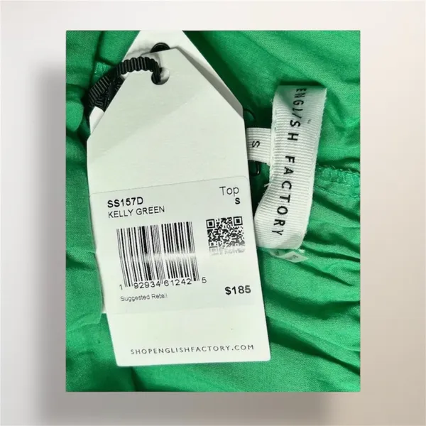 Anthropologie English Factory Green Tiered Maxi Dress Puff Sleeve Autumn Wedding - Image 6