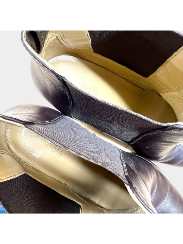 MICHAEL Michael Kors Lottie Chocolate Brown Leather Heeled Ankle Booties Size 8 - Image 13
