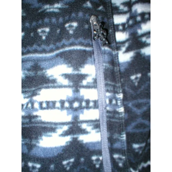 Womens NWT $60 New Free Country Micro Fleece Jacket Black Gray White S Warm - Image 4