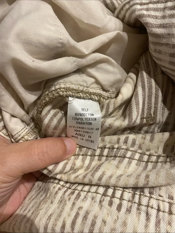 Arula Charli Mocha Ivory Stripe Cargo Pants NWT 2X - Image 6
