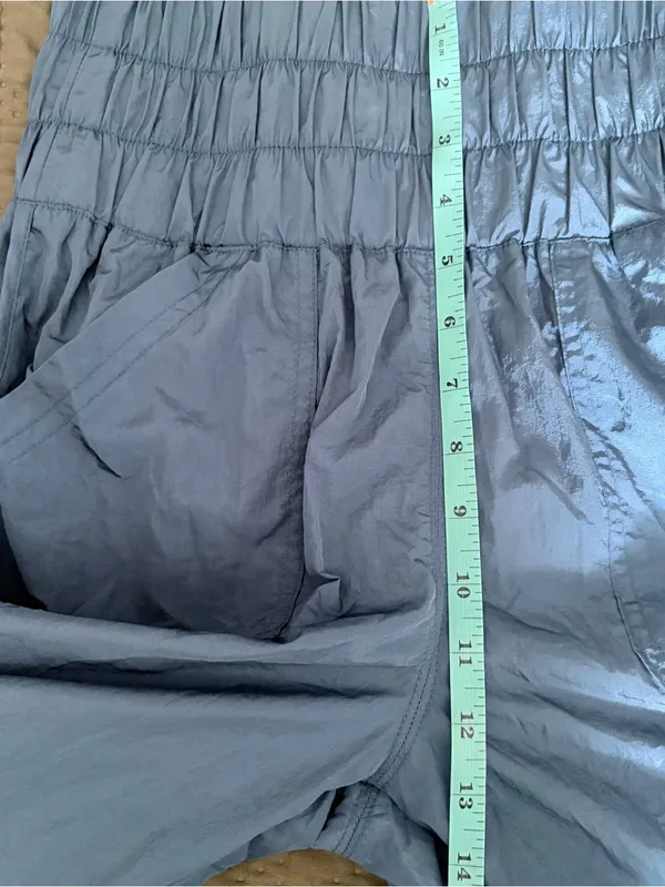 Free People FP Movement High Rise Smocked Way Home Jogger Pants Teal Blue XS - Image 4