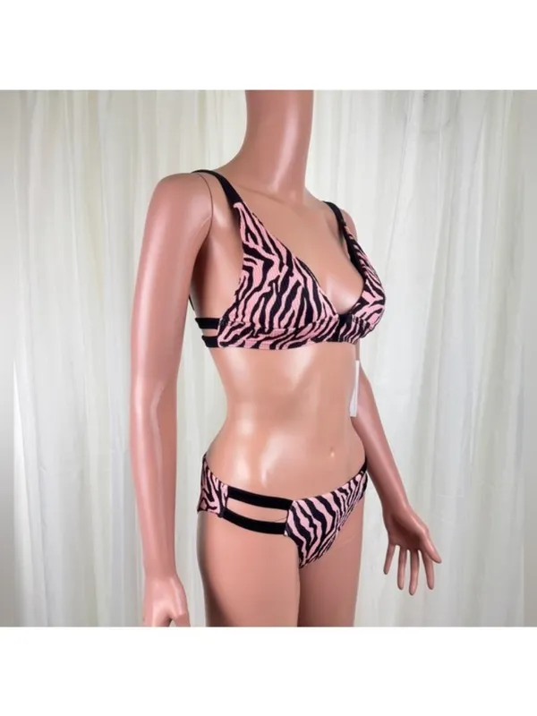 TiniBikini Two Piece Zebra Stripe Swimsuit Size Small - Image 6