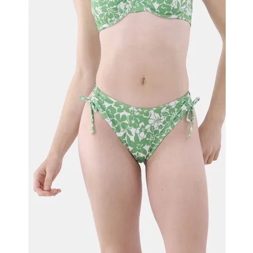 No Boundaries Womens Bikini Bottoms Size S Green Floral Cheeky High Leg Swim - Image 2