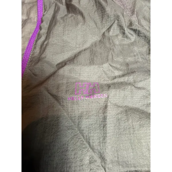 Helly Hansen Womens Gray Purple Full Zip‎ Lightweight Windbreaker Jacket Small - Image 2