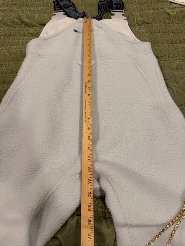 Free People FP Movement Fleece Ski Bib Overalls Light Blue Après Ski XS - Image 7